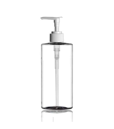 8 Oz PET Cylinder Bottle With White Lotion Pump