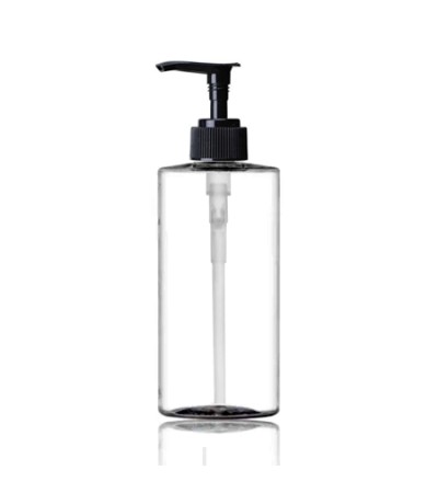 8 Oz PET Cylinder Bottle With Black Lotion Pump