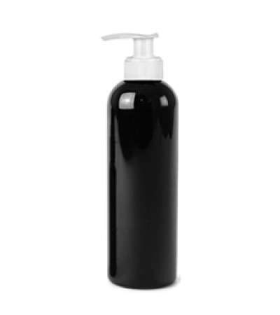 8 Oz Black Pet Bottle With White Pump