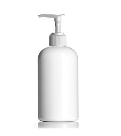 8 Oz Boston PET White Bottle With Lotion Pump