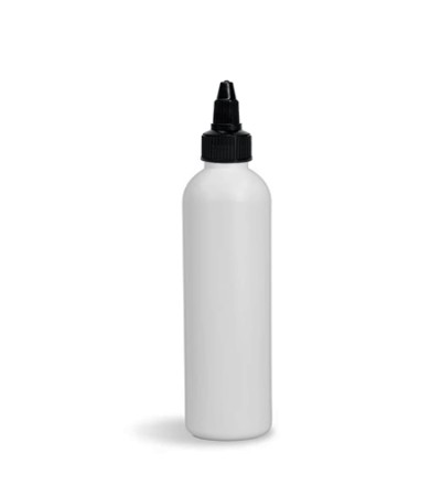 8 oz Natural Plastic Bottle With Black Twist Cap
