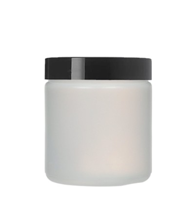 8 Oz Natural Jar With Black Cap 