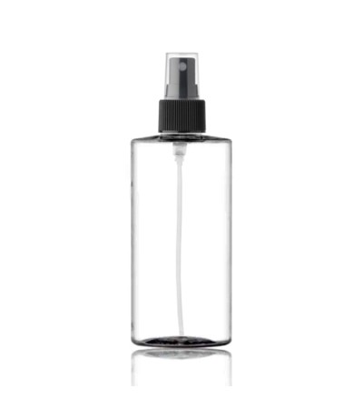 8 Oz PET Cylinder Bottle With Black Sprayer