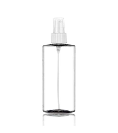 8 Oz PET Cylinder Bottle With White Sprayer