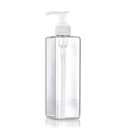 8 Oz Square PET Bottle With White Lotion Pump