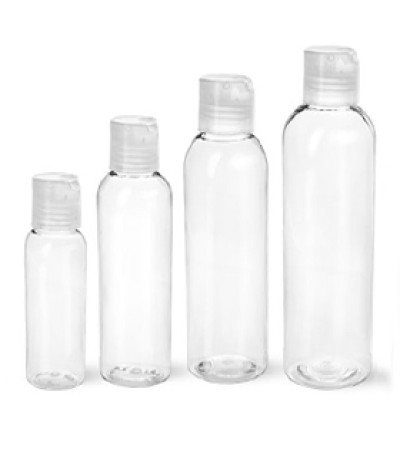 Clear Pet Bottles With Natural Disc Top