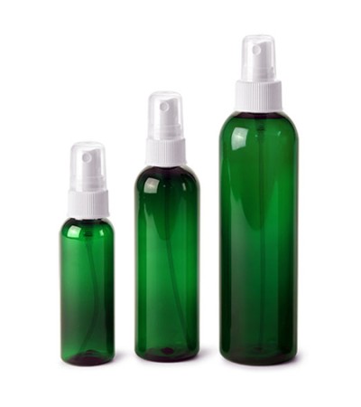 Green PET Bottle With White Fine Mist Sprayer