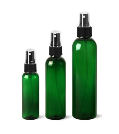 Green PET Bottle With Black Fine Mist  Sprayer