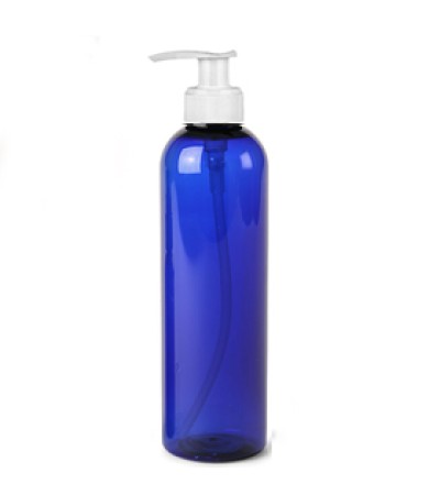 8 Oz Blue Pet Bottle With White Pump