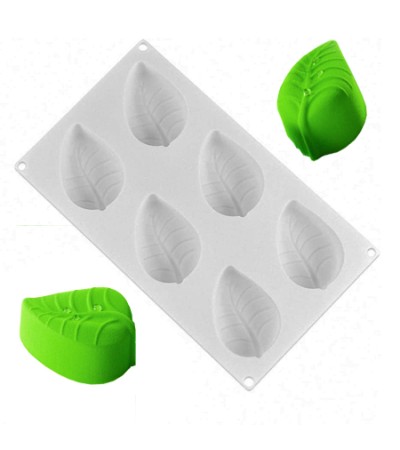 6 Cavity Large Leaf Silicone Mold