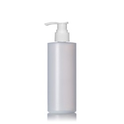8 Oz Natural Bottle With White Pump