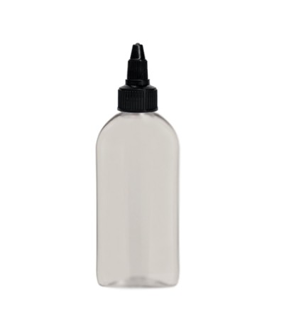 5 oz Natural Plastic Bottle With Black Twist Cap