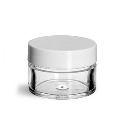 1/2 Oz Thick Wall Jar With White Cap