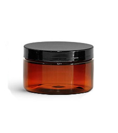 4 Oz Amber Jar With Black Cap (120 ml)