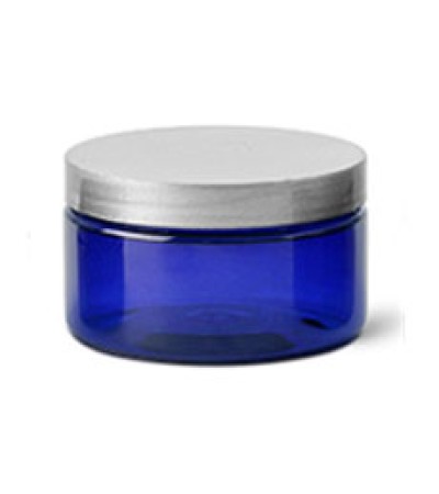 4 Oz Blue Jar With Silver Cap (120ml)